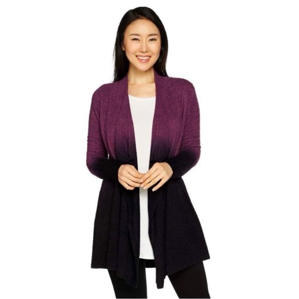 Barefoot Dreams Cozy Chic‎ Calypso Wrap Cardigan Ombre Purple Size L/XL
